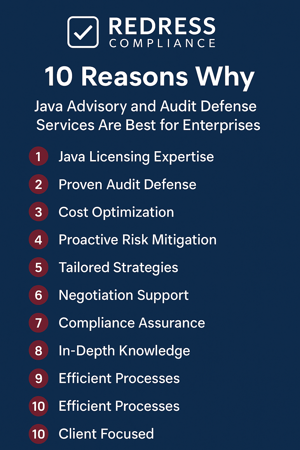 10 Reasons Why Reveal Compliance Java Advisory and Audit Defense Services Are Best for Enterprises